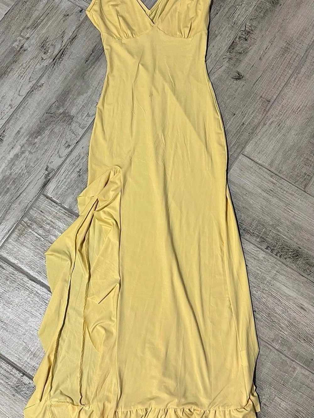 Yellow V-Neck Maxi Dress Like New